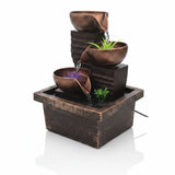7.5" Desktop Relaxation Water Fountain - 3-Tier Indoor Zen Waterfall with LED Lights