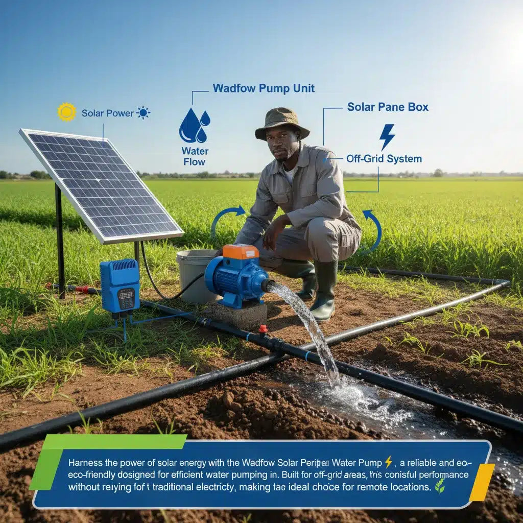 Wadfow 0.5HP 48V 400W Solar Water Pump – High Performance Off-Grid Irrigation Water Pump for Rural Use