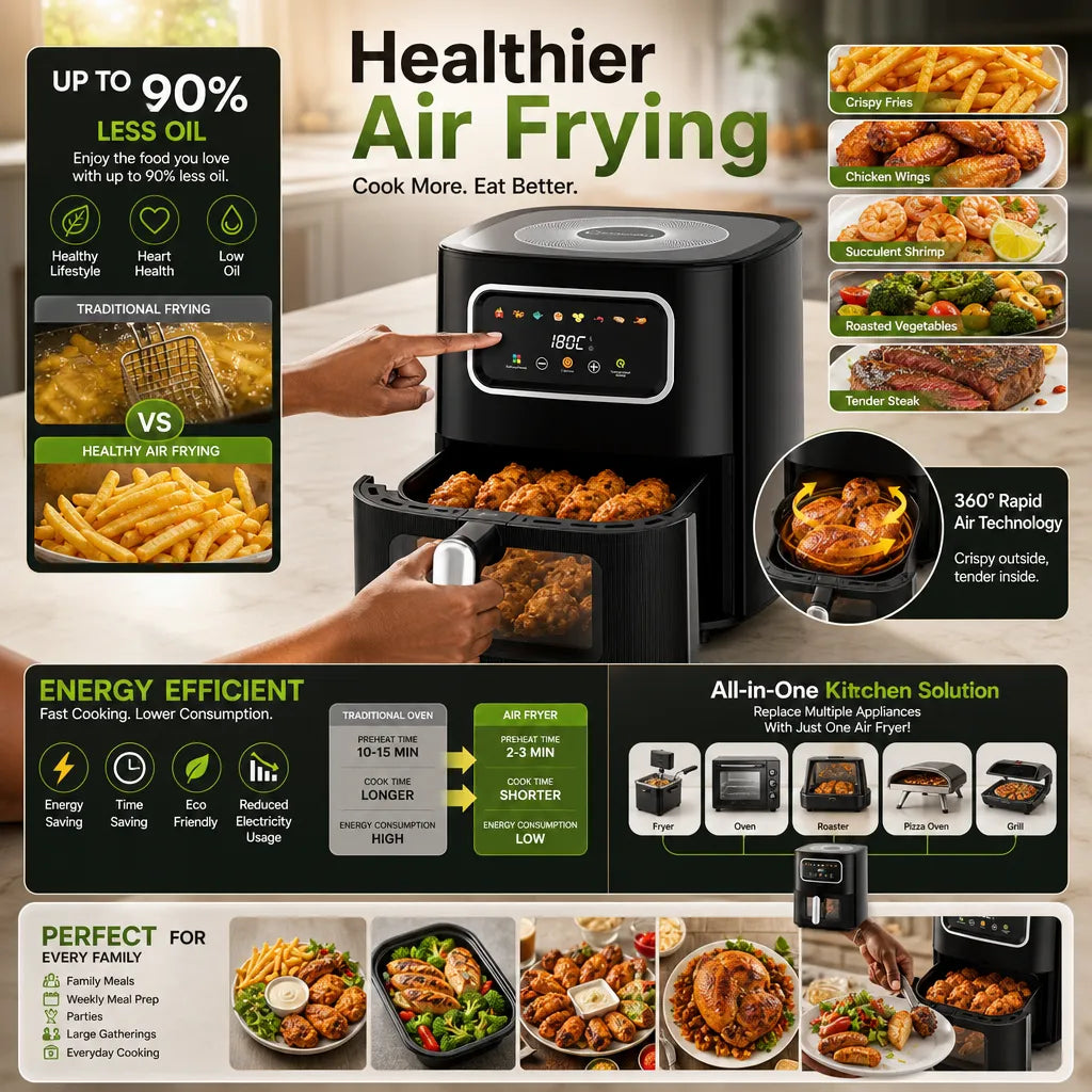 SilverCrest 10L Air Fryer – Roast, Grill, Bake & Fry with One Powerful Machine