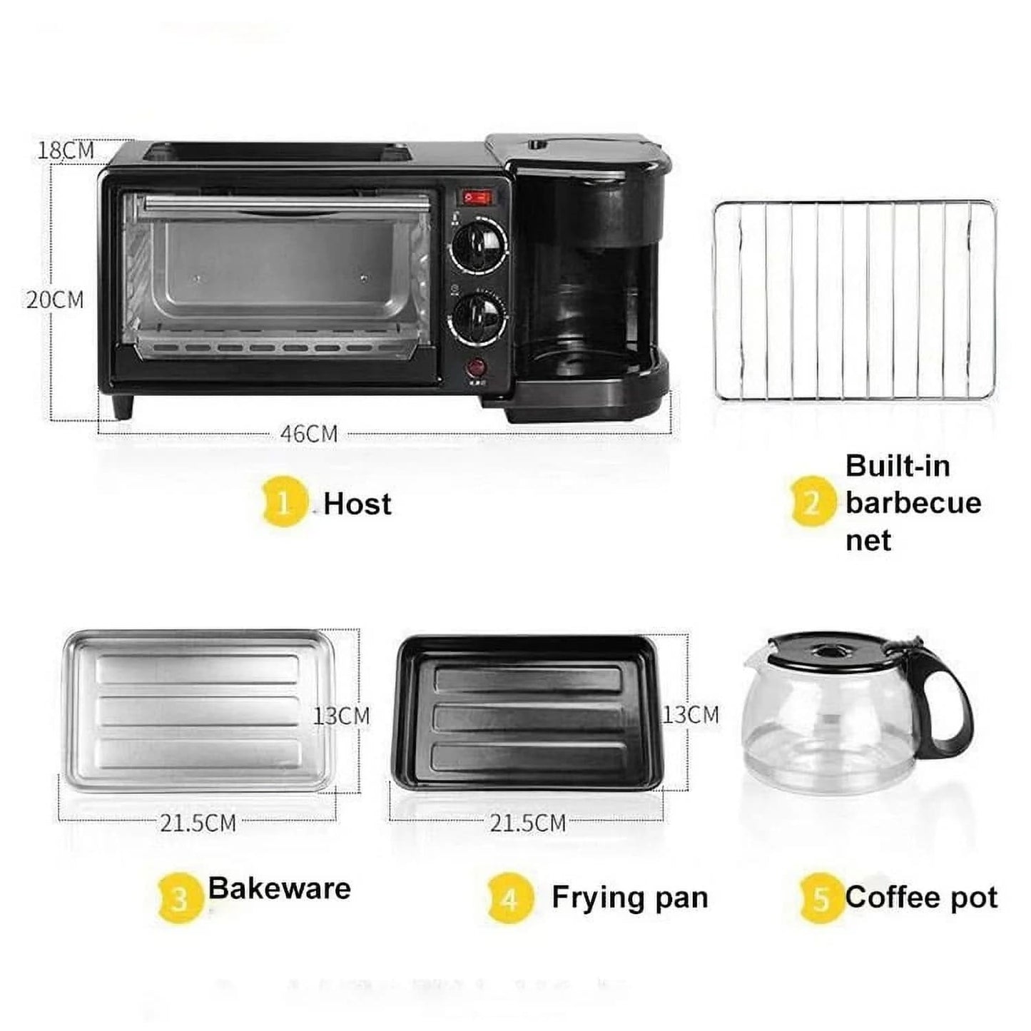 Silver Crest 3-in-1 Breakfast Maker – Toaster Oven, Coffee Maker & Griddle Combo