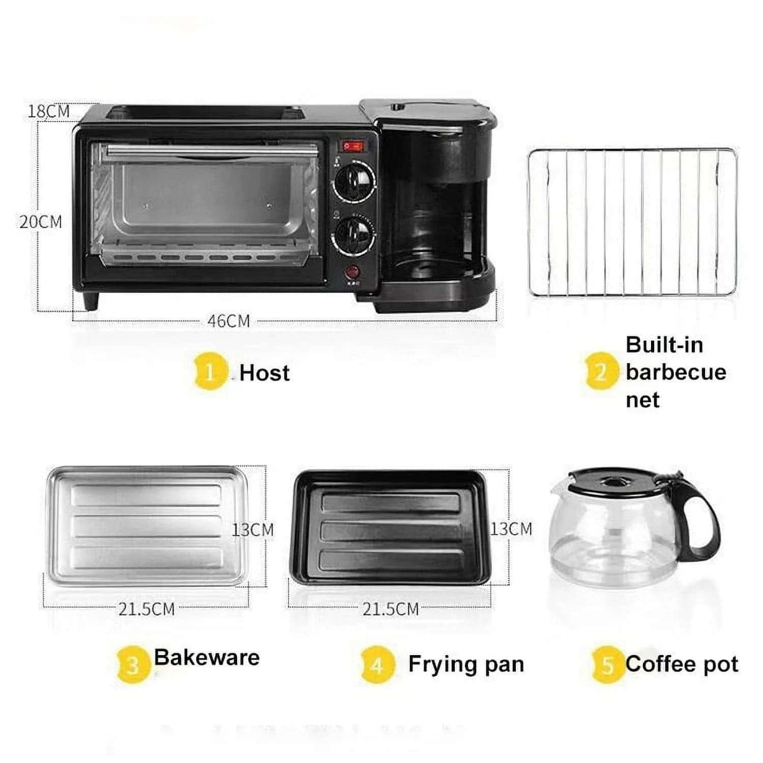 Silver Crest 3-in-1 Breakfast Maker – Toaster Oven, Coffee Maker & Griddle Combo
