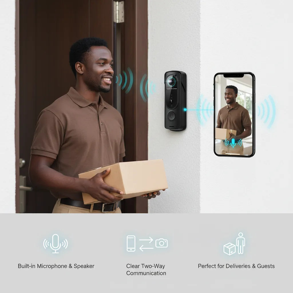 Wireless HD Video Doorbell 1080P – Smart WiFi Security with Motion Detection & Two-Way Audio📱🔒