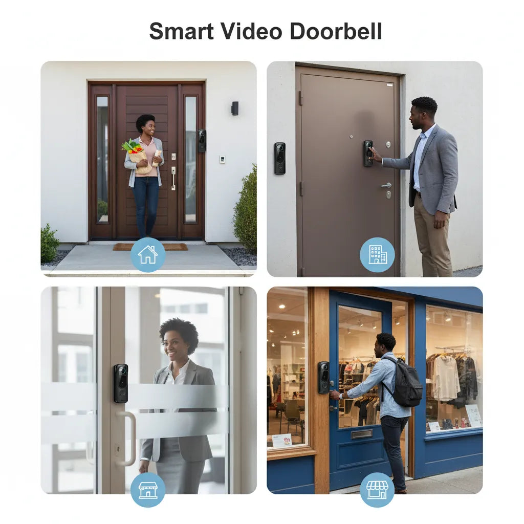 Wireless HD Video Doorbell 1080P – Smart WiFi Security with Motion Detection & Two-Way Audio📱🔒