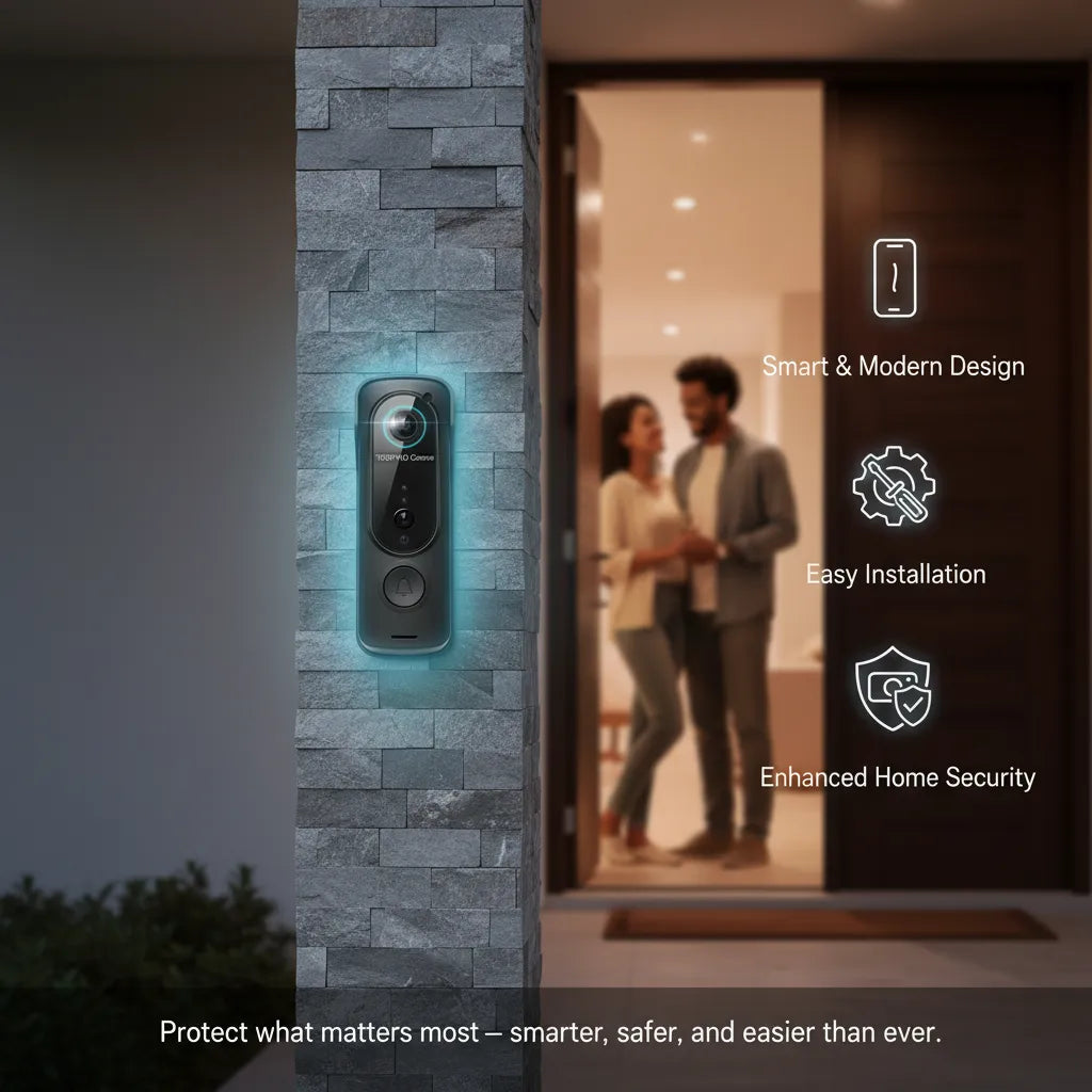 Wireless HD Video Doorbell 1080P – Smart WiFi Security with Motion Detection & Two-Way Audio📱🔒