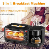 Silver Crest 3-in-1 Breakfast Maker – Toaster Oven, Coffee Maker & Griddle Combo
