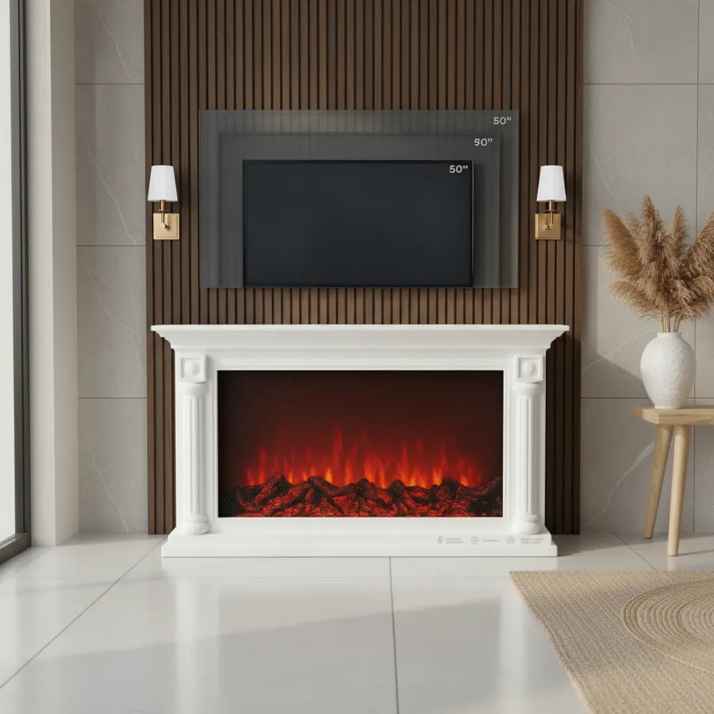 High-End Decorative Fireplace – Create a Warm, Cozy Atmosphere with Red Flame Technology