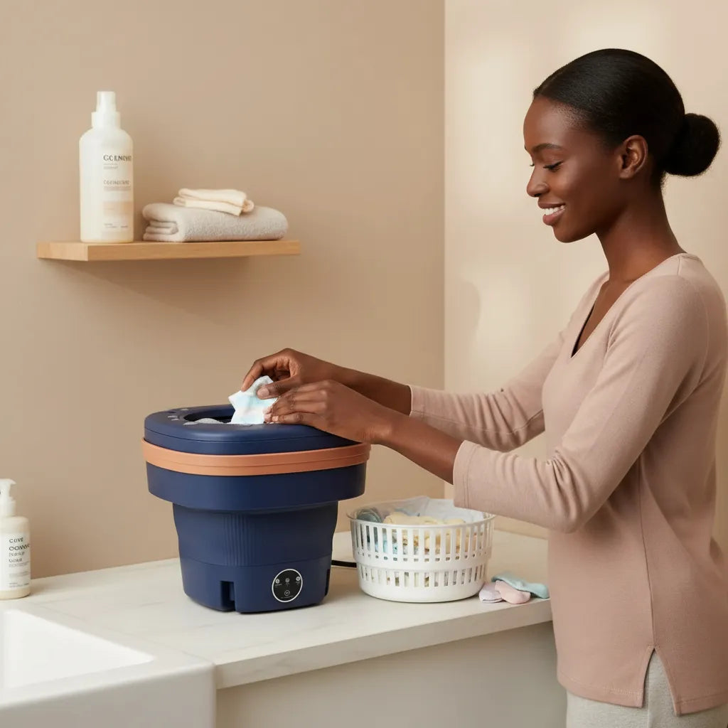 🧺 Folding Washing Machine – Compact & Portable Mini Washer 40W