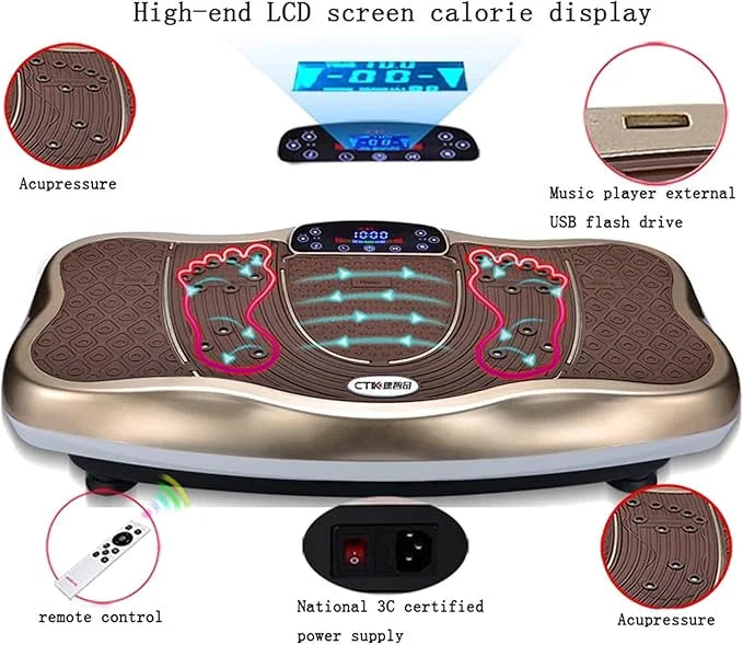 Shiatsu Vibration Plate Foot Massager – 99 Speed, Acupressure, Music Mode & Remote Control