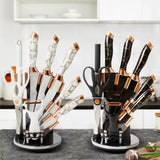 8PCS Stainless Steel Knife Set with Rotating Stand – Precision Blades for Every Kitchen Task