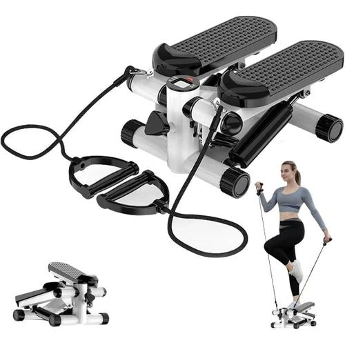 Mini Stepper Machine with Resistance Bands – Home Fitness Workout Stepper with LCD Monitor
