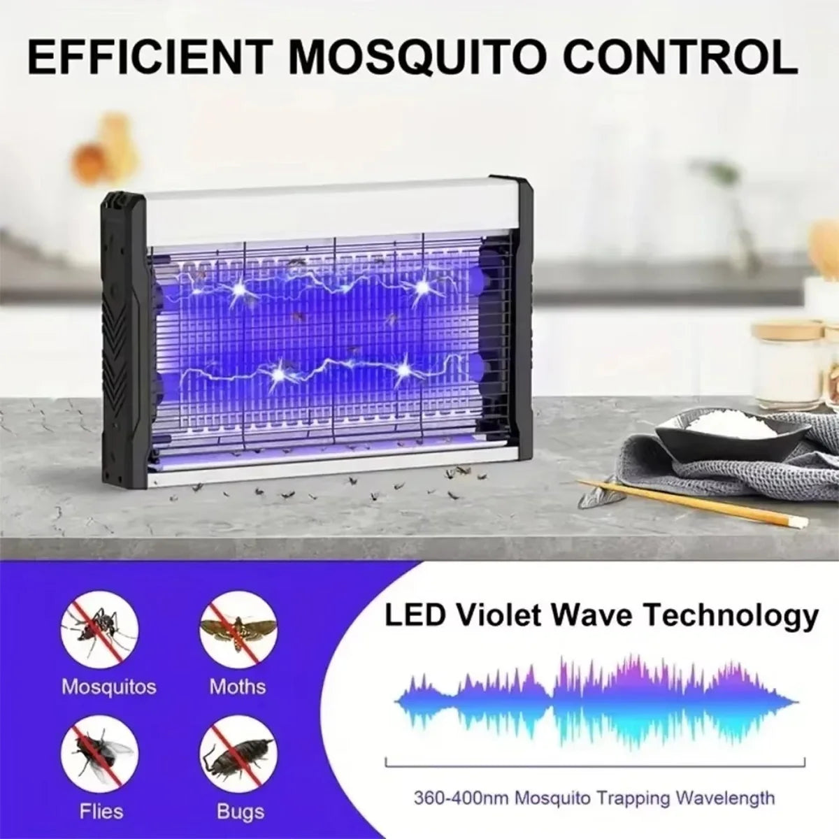 Eco-Friendly Electric Insect Zapper – 60m² Wide Coverage Fly & Mosquito Trap