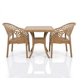 Net Chair Set 2 premium net-pattern chairs Stylish and Comfortable Seating and 1 Table with Unique Design