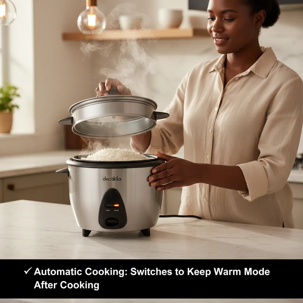 Decakila 1.5L Electric Rice Cooker (8 Cups) with Keep Warm Function