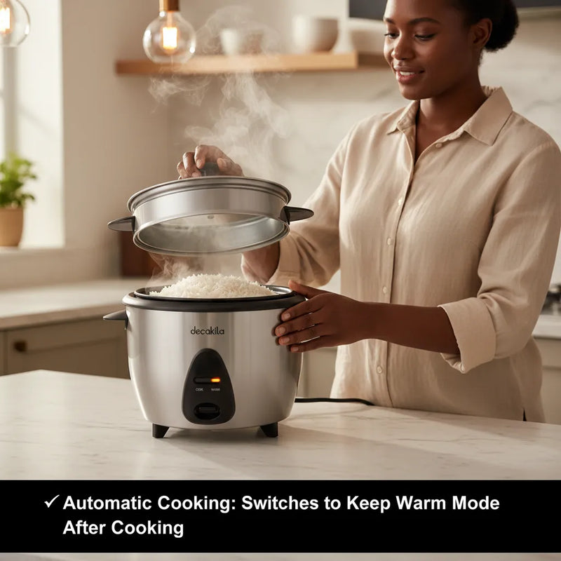 Decakila 1.5L Electric Rice Cooker (8 Cups) with Keep Warm Function