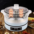 Glass Electric Rice Cooker & Steamer – Multi-Function Smart Cooker with Stainless Steel Drain Plate & Touch Control Panel