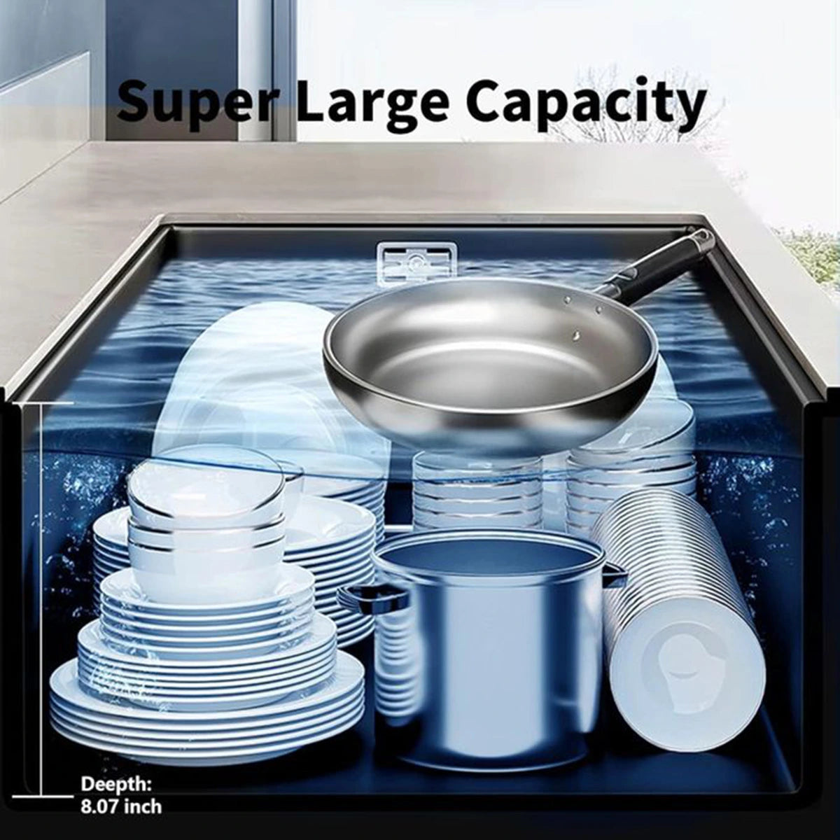 Smart Digital Kitchen Sink with 4 Water Modes & Pull-Out Faucet – Large Capacity Dual Basin, 304 Stainless Steel