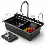 Smart Digital Kitchen Sink - 31.7" x 19.7" Premium 304 Stainless Steel Workstation