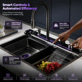 Smart Digital Kitchen Sink - 31.7" x 19.7" Premium 304 Stainless Steel Workstation