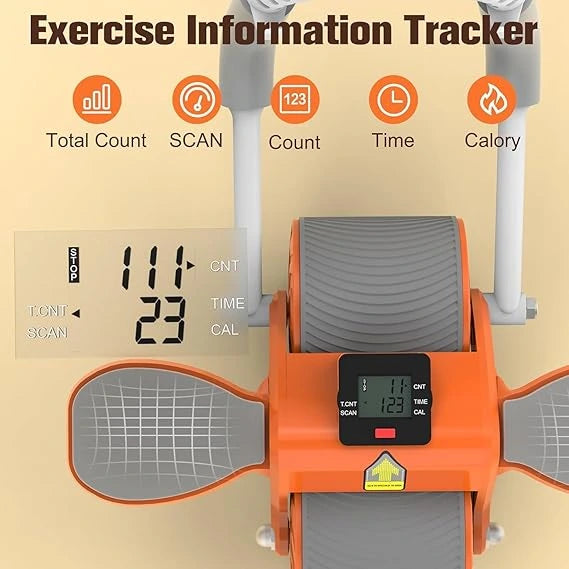 Smart Ab Roller with LCD Tracker – Core Trainer for Abs, Arms & Shoulders