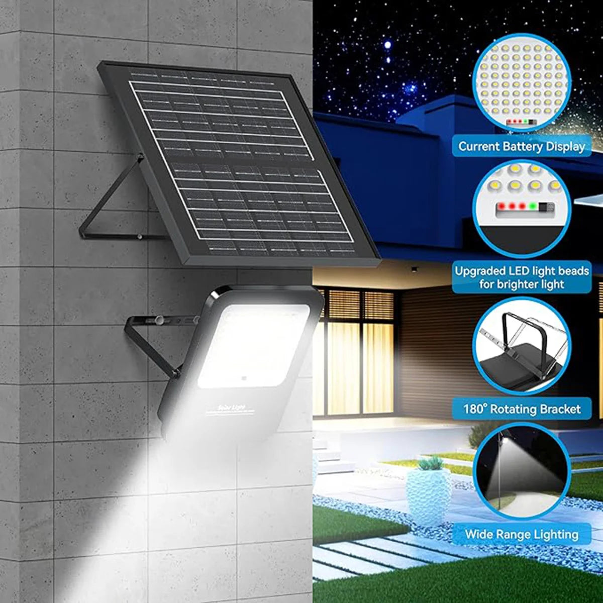 Dual Head Solar Flood Light with Remote – Ultra-Bright, Energy-Efficient & Weatherproof Lighting