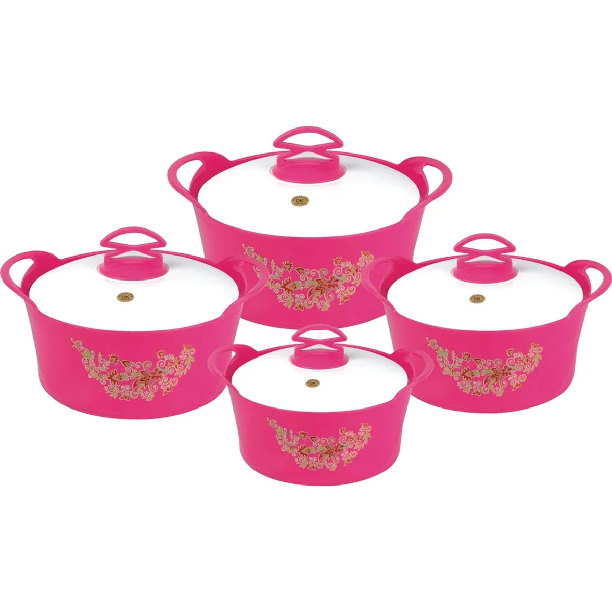 Super Amaz 4-Piece Insulated Hot Pot Set – 800ml, 1200ml, 2000ml, 3000ml – BPA Free | Hot & Cold Thermal Casserole