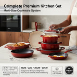 7-Piece Premium Enamel Cast Iron Cookware Set – Non-Stick & Induction Ready