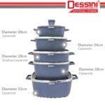 Dessini Italy Galaxy Granite Kitchenware 22 Pcs With Cookware Tools 07