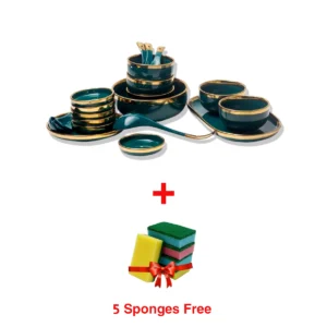 Lefon Party Dinnerware Ceramic Kitchenware + 5 Sponges Free