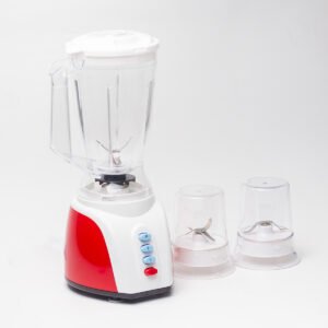 Red Rose 3in1 Blender with Juice Maker, Grinder & Chopper – 1.5L, 650W