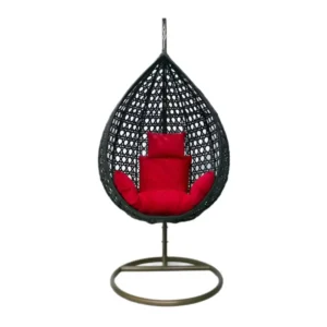 Small Rattan Swing for Gardens, Balconies, Cafes – With Cushions 01