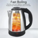 TopScarlett 2L Electric Kettle with Stainless Steel Interior & Wide Opening