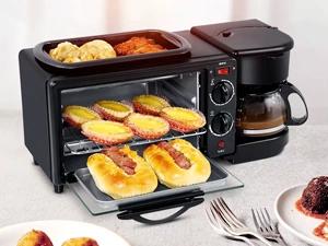 Minmax 3-in-1 Breakfast Maker: Coffee Machine, Oven & Fry Pan