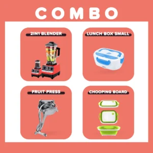 Evimki Combo (2in1 Blender- Lunch Box - Fruit Press - Cutting Board)