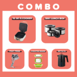 Evimki Combo 5 (10in1 Electric Cooker - 3in1Lunch box - Lunch Box - Fruit Press - Cutting Board)