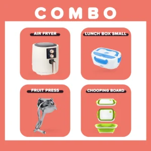 Evimki Combo (Airfryer - Lunch Box - Fruit Press - Cutting Board)