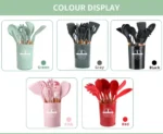 Silicon Kitchen Utensil Set Without Knives - Heat Resistant, and Durable