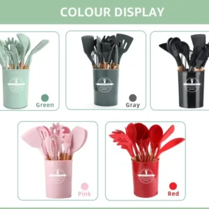 Silicon Kitchen Utensil Set Without Knives - Heat Resistant, and Durable