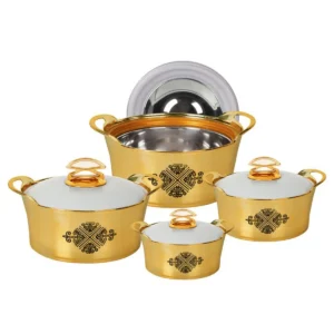 Gold Star 4-Piece Insulated Hot Pot Set – Elegant Food Storage with Premium Heat Retention
