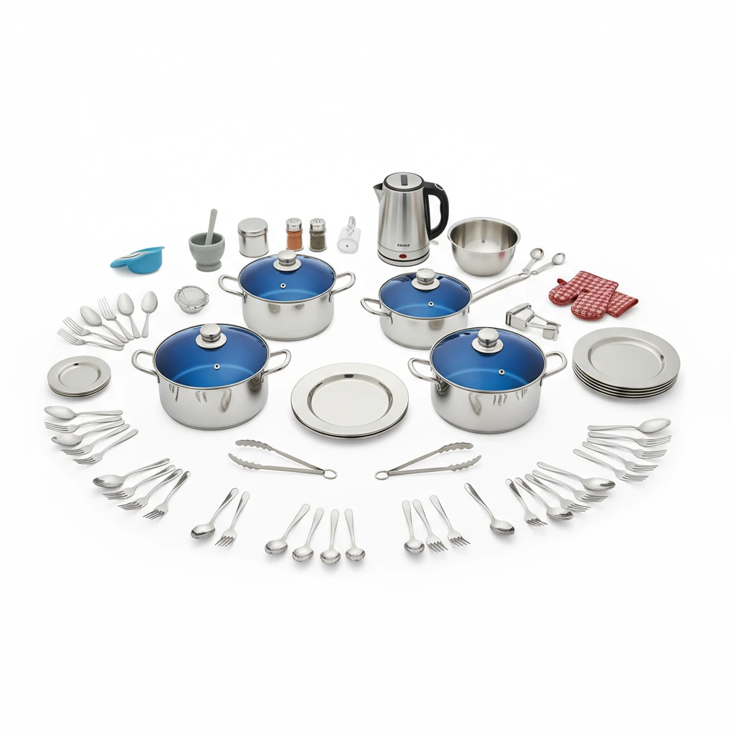 220 Piece Stainless Steel Cookware Set - Full Kitchen Bundle