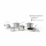 Evimki 12-Piece Stainless Steel Cookware Set