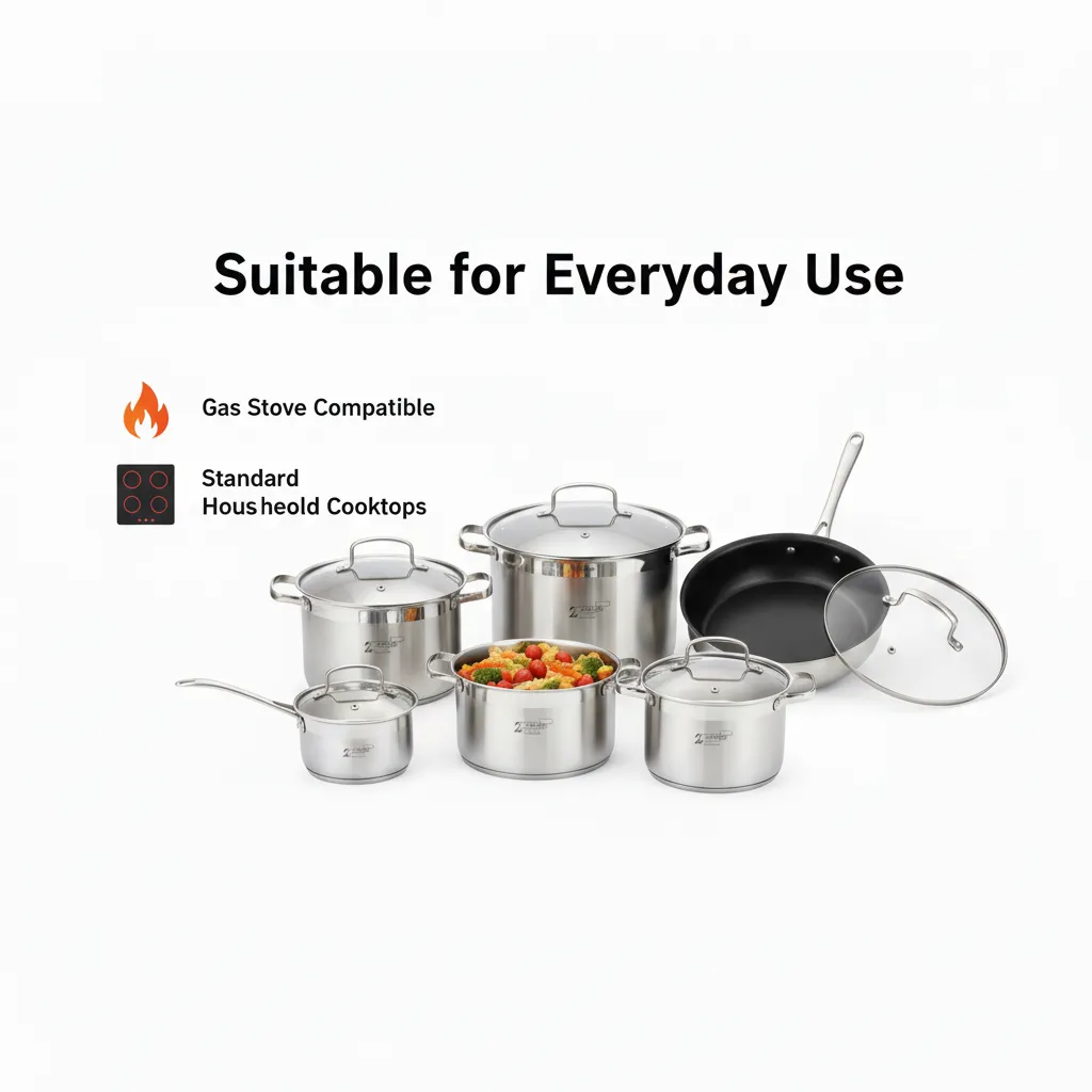 Evimki 12-Piece Stainless Steel Cookware Set